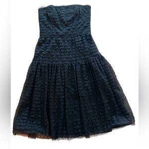 Chetta B Strapless Corset Lace Tiered Cocktail Dress